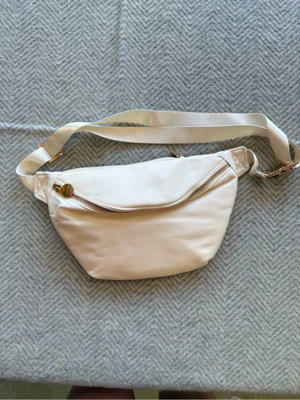 Cream Crossbody Belt Bag - Minimal Everyday Sling